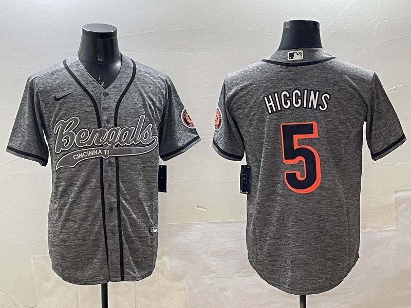 Men Cincinnati Bengals #5 Hiccins Grey Joint Name 2025 Nike Limited NFL Jersey style 7->cincinnati bengals->NFL Jersey